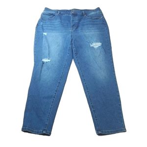 Maurices Skinny Jeans High Rise Distressed Stretch Denim Button Fly Sz 20 38/27"